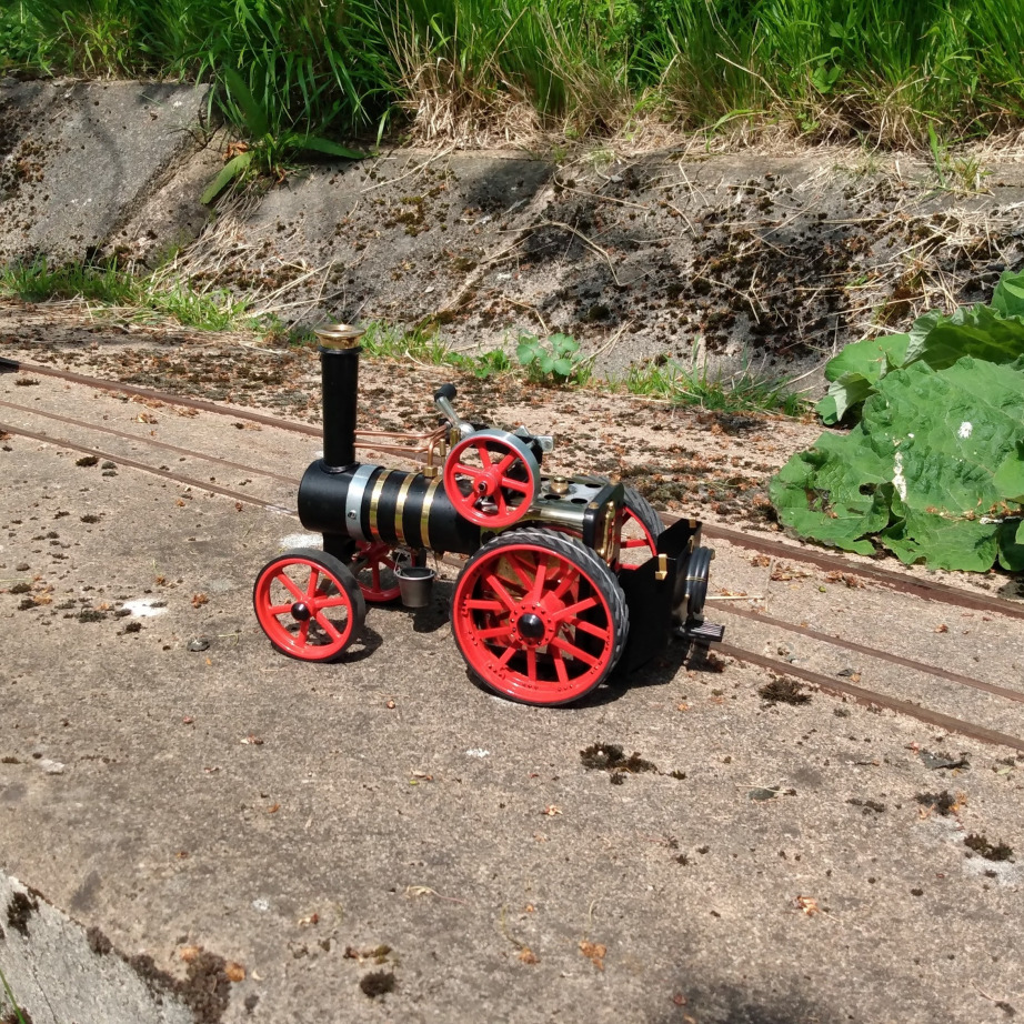 A very small traction engine belonging to a younger member